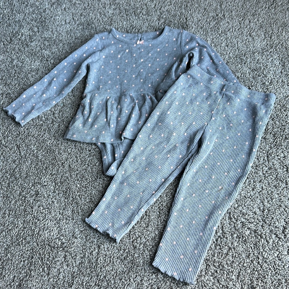 Carters PolkaDot Shirt and Pants Set-24 mo